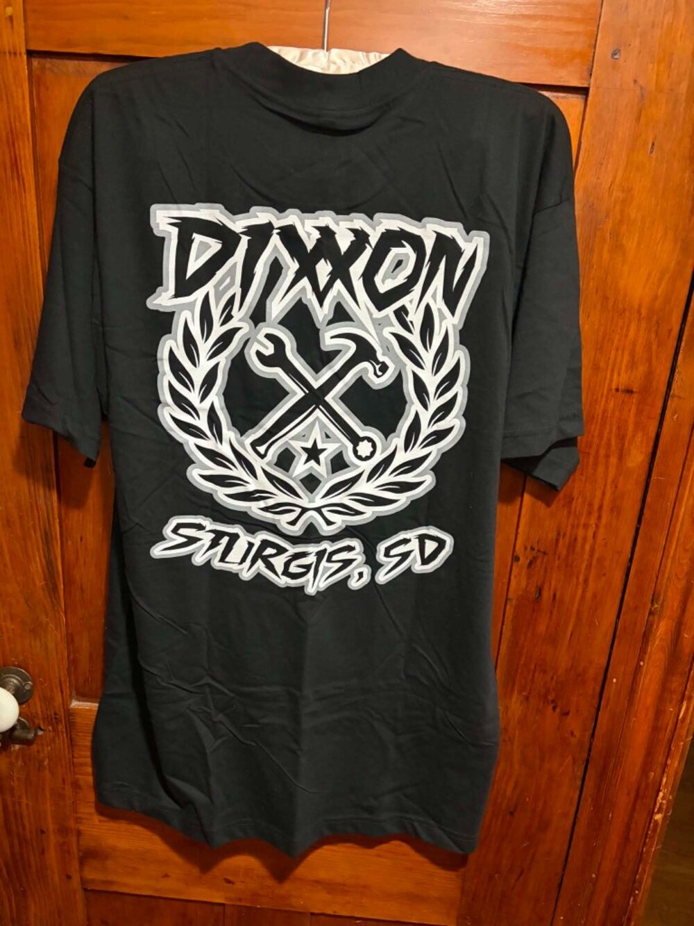 Sturgis Dixxon T Shirt Mens L Black Gray Sketchy Crest Short Sleeve Tee New